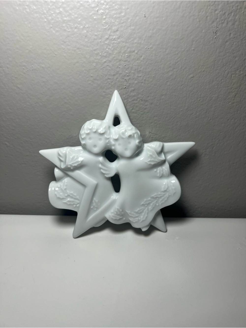 VTG Haviland 1988 Angels with Star Christmas Ornament Porcelain